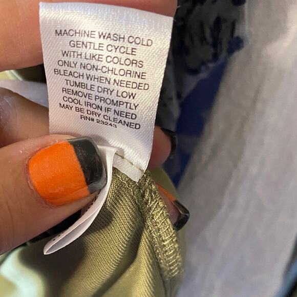 New York & Company Olive V-neck Shirt - Picture 5 of 6